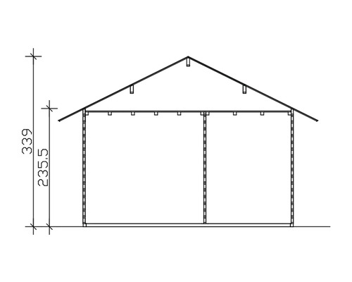 Dessin d''un abri de jardin avec dimensions