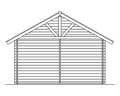 Illustration d''un abri de jardin avec toit en bois à deux pentes