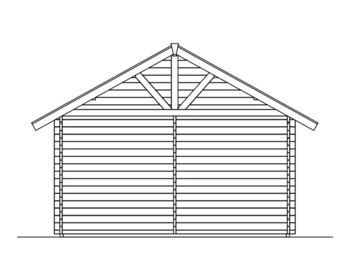 Dessin d''un abri de jardin avec toit à deux pans