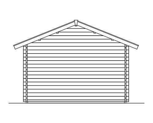 Vue de dessus d''une cabane de jardin avec un toit à deux pans