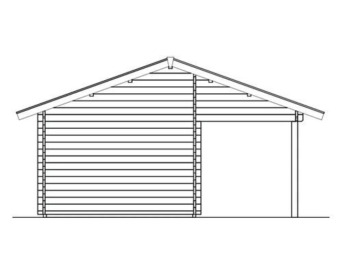 Illustration d''une maison en bois avec abri de voiture