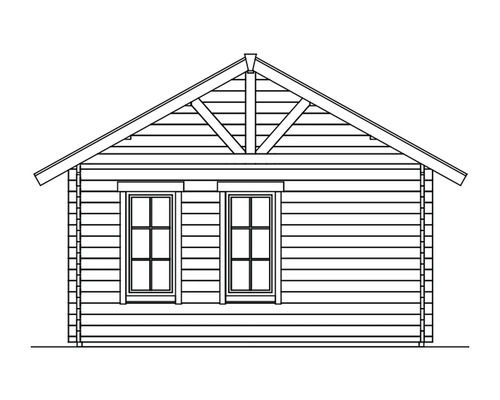 Illustration d''un abri de jardin avec deux fenêtres