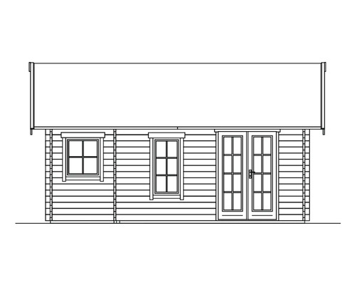Illustration d''un abri de jardin avec fenêtres et double porte