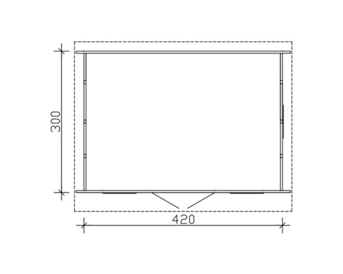 Plan de jardin avec des dimensions de 420 sur 300