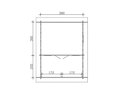 Schéma technique d''une remise de jardin avec dimensions