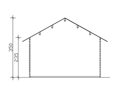 Dessin technique d''une remise de jardin avec cotes