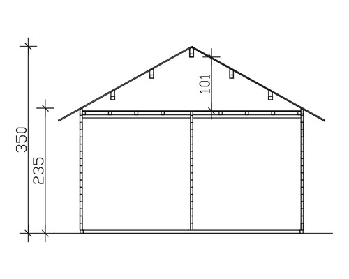 Schéma d''une tonnelle de jardin avec dimensions.