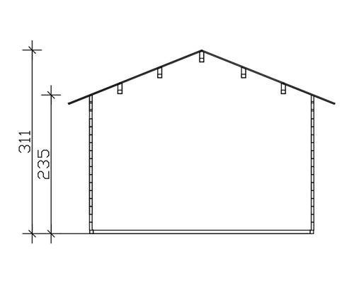 Schéma d''un abri de jardin avec dimensions
