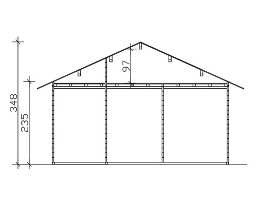 Schéma technique d''une remise de jardin avec dimensions