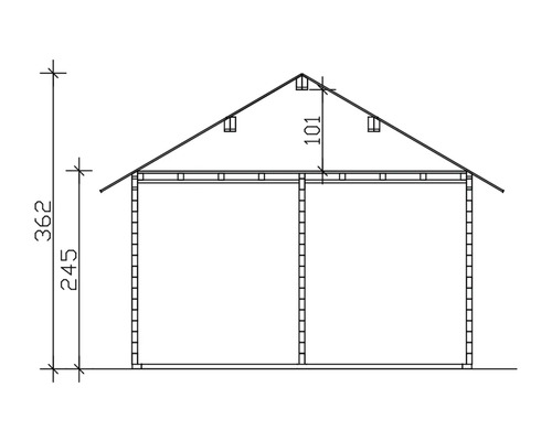 Schéma technique d''une maison avec indications de dimensions