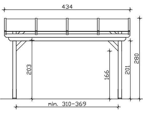 Dessin technique d''une construction en bois avec dimensions