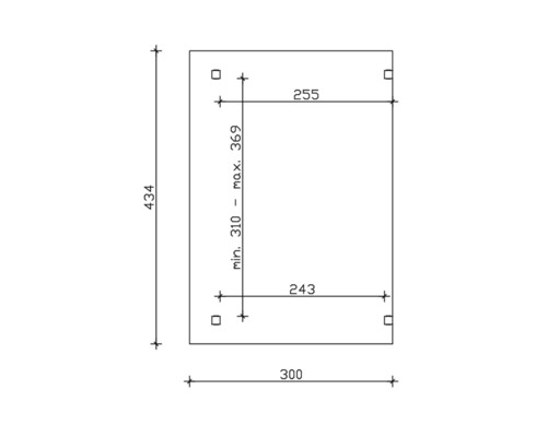Technische Zeichnung mit Maßangaben