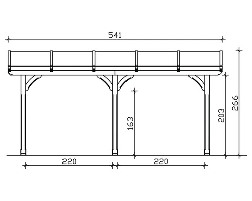 Dessin technique d''une construction en bois avec cotes