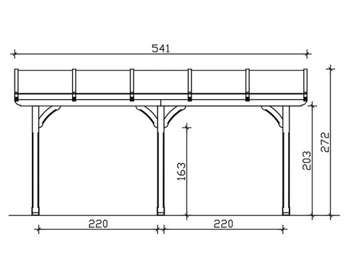 Dessin technique d''une terrasse en bois avec dimensions