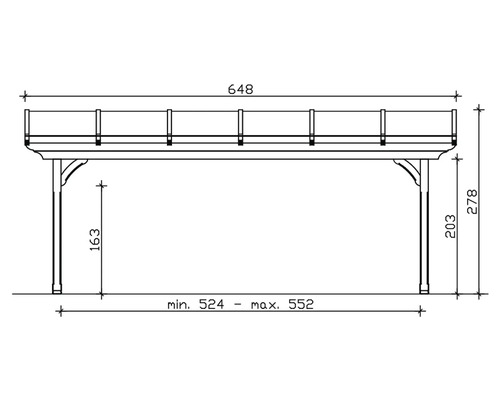 Dessin technique d''un pavillon avec dimensions