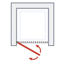 Symbole pour une paroi de douche pivotante