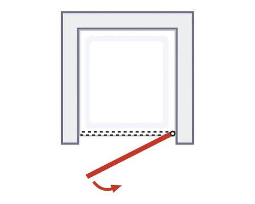 Illustration einer Garagentor-Öffnung mit Zugseil