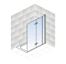 Eckdusche mit Glasabtrennung und Duschwanne