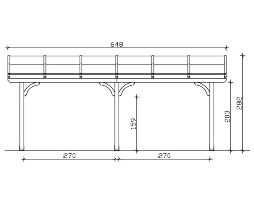 Schéma d''une terrasse en bois avec dimensions