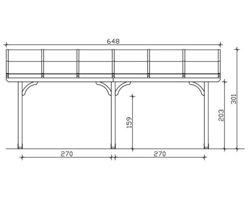Dessin d''une terrasse en bois avec dimensions