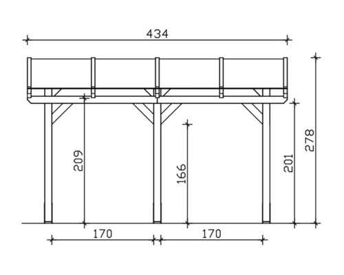 Dessin technique d''une terrasse en bois avec indications de dimensions