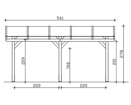 Dessin technique d''une terrasse en bois avec dimensions