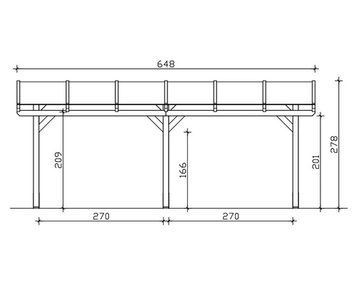 Dessin technique d''une construction en bois avec des mesures