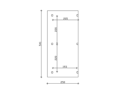 Dessin technique avec dimensions pour un élément de construction