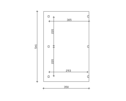 Technische Zeichnung mit Massangaben