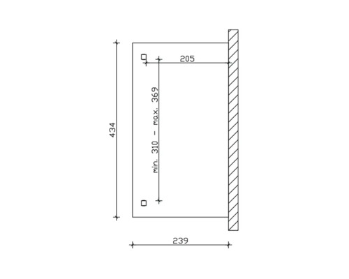 Technische Zeichnung mit Maßangaben für ein Produkt