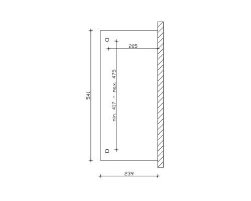 Schéma coté avec les dimensions du produit