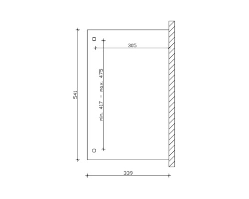 Dessin technique avec indications de dimensions