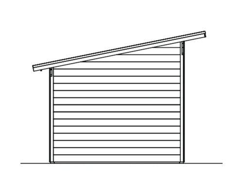 Illustration d''un abri de jardin en bois avec toit monopente
