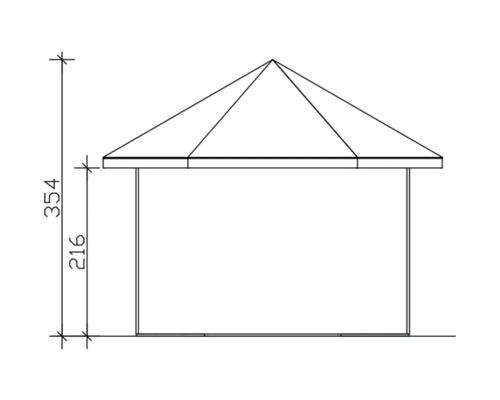 Schéma d''un pavillon avec indications de hauteur