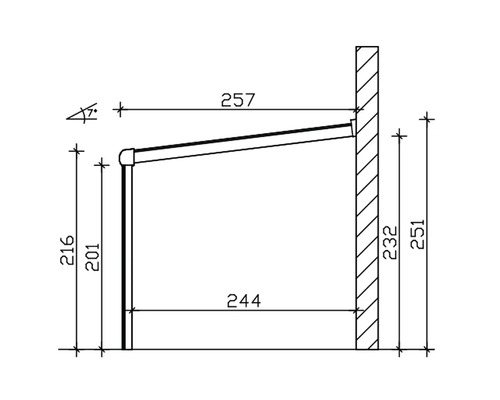 Schéma technique d''un store avec dimensions