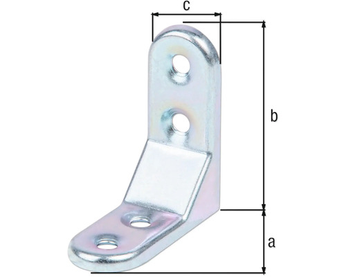 Metallwinkel mit Bohrungen und Massangaben