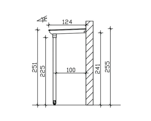 Technische Zeichnung eines Produkts mit Maßangaben