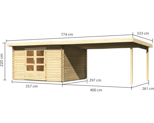 Dimensions d''un abri de jardin avec annexe