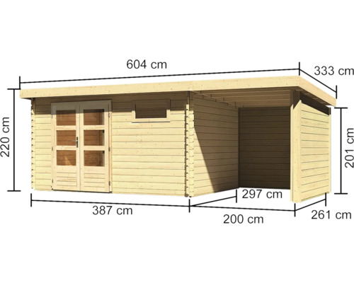 Image d''un abri de jardin avec des dimensions