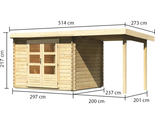 Dimensions abri de jardin avec auvent