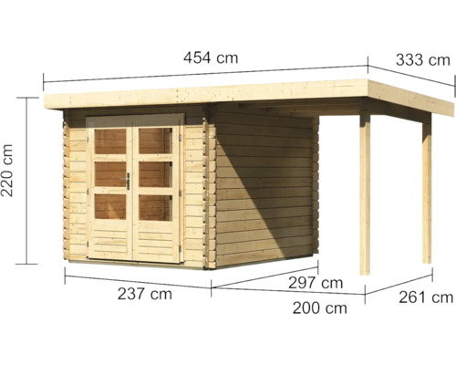 Image d''un abri de jardin avec dimensions