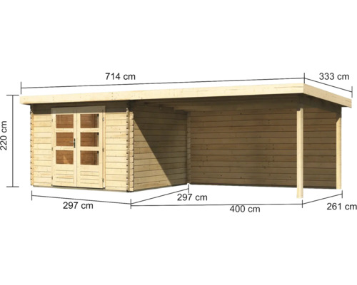 Abri de jardin en bois avec dimensions