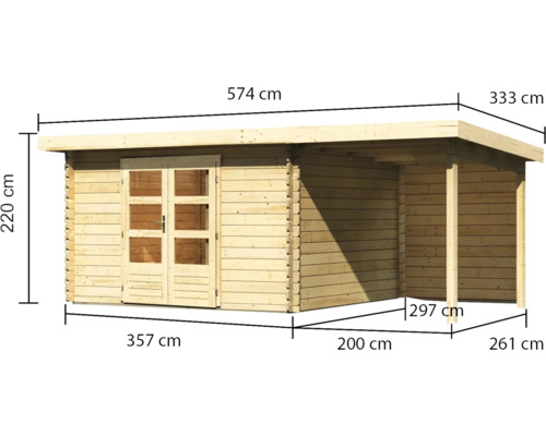 Abri de jardin en bois avec dimensions