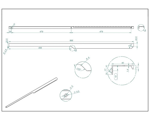 Dessin technique avec indications de dimensions
