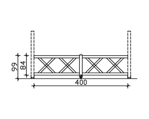 Dessin technique d''un élément de clôture avec des indications de mesure