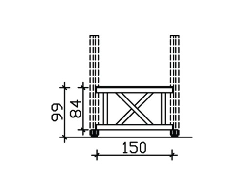 Schéma technique d''un podium avec dimensions