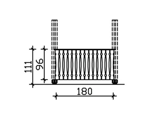 Schéma technique d''un garde-corps de balcon avec cotes