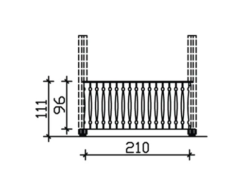 Dessin technique d''une balustrade avec dimensions