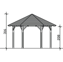 Pavillon SKAN HOLZ Colmar taille 3 ø 480 cm noyer