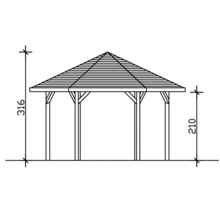 Pavillon SKAN HOLZ Nancy taille 3 ø 480 cm noyer